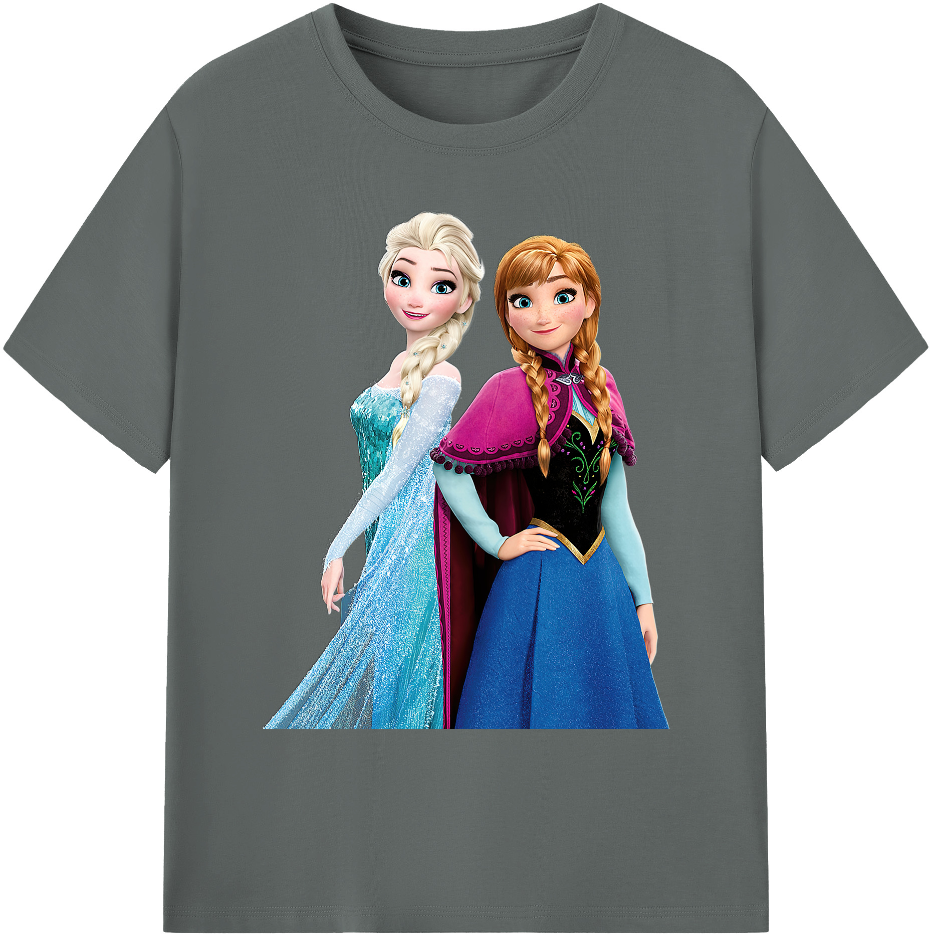 （画像用） アナと雪の女王 アンナ エルサ Frozen Anna Elsa 綿100％ メンズ半袖Tシャツ｜肌触りやわらか＆通気性